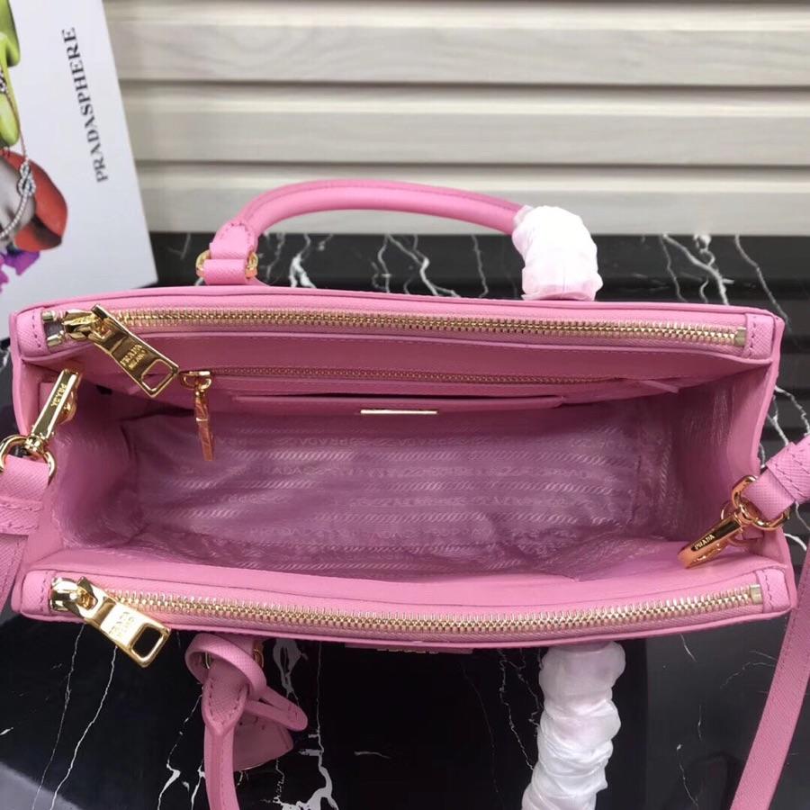 Original Copy Prada Galleria Small Saffiano Leather Bag Pink 1BA863