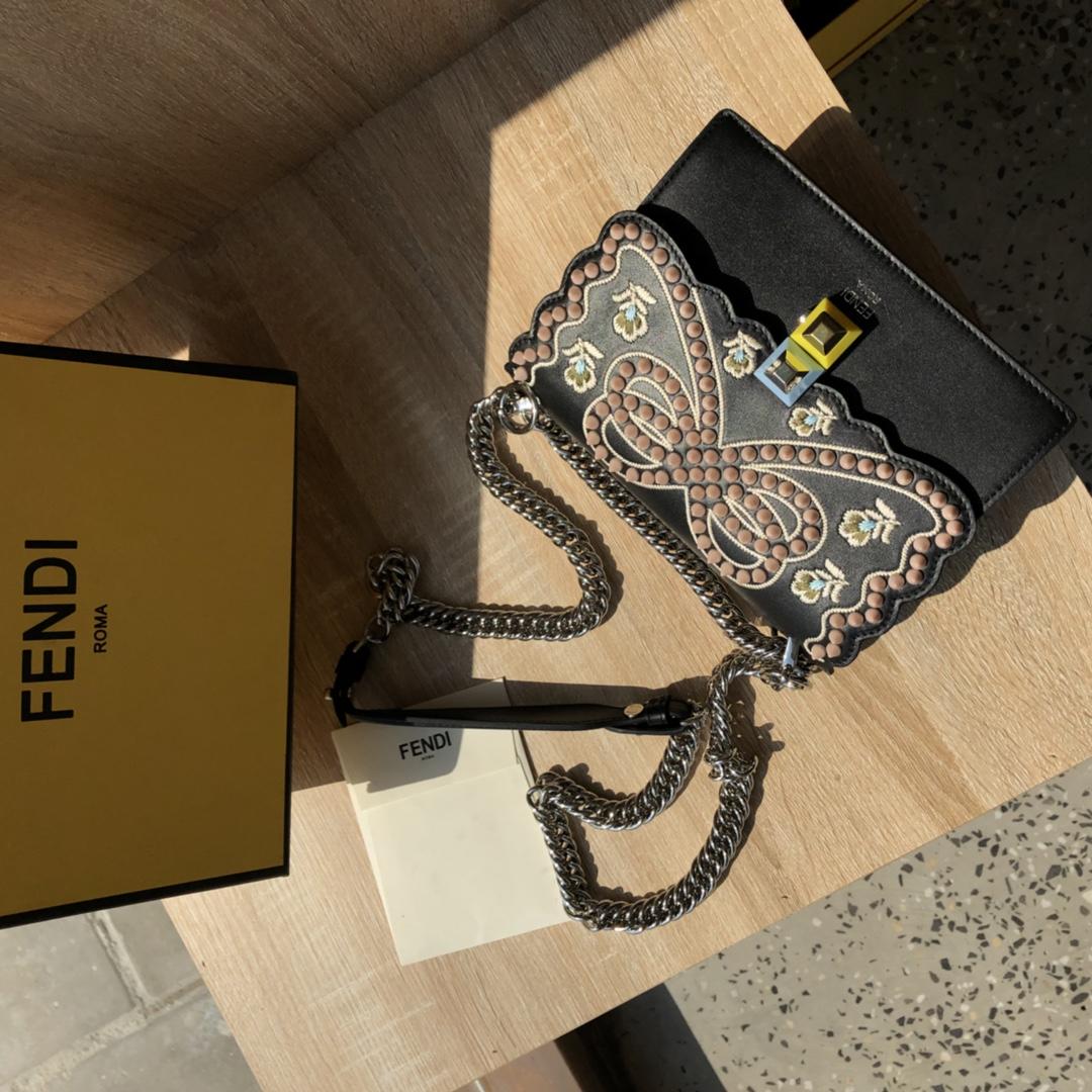 Perfect Replica Fendi Kan I Multicolor Leather Mini Bag