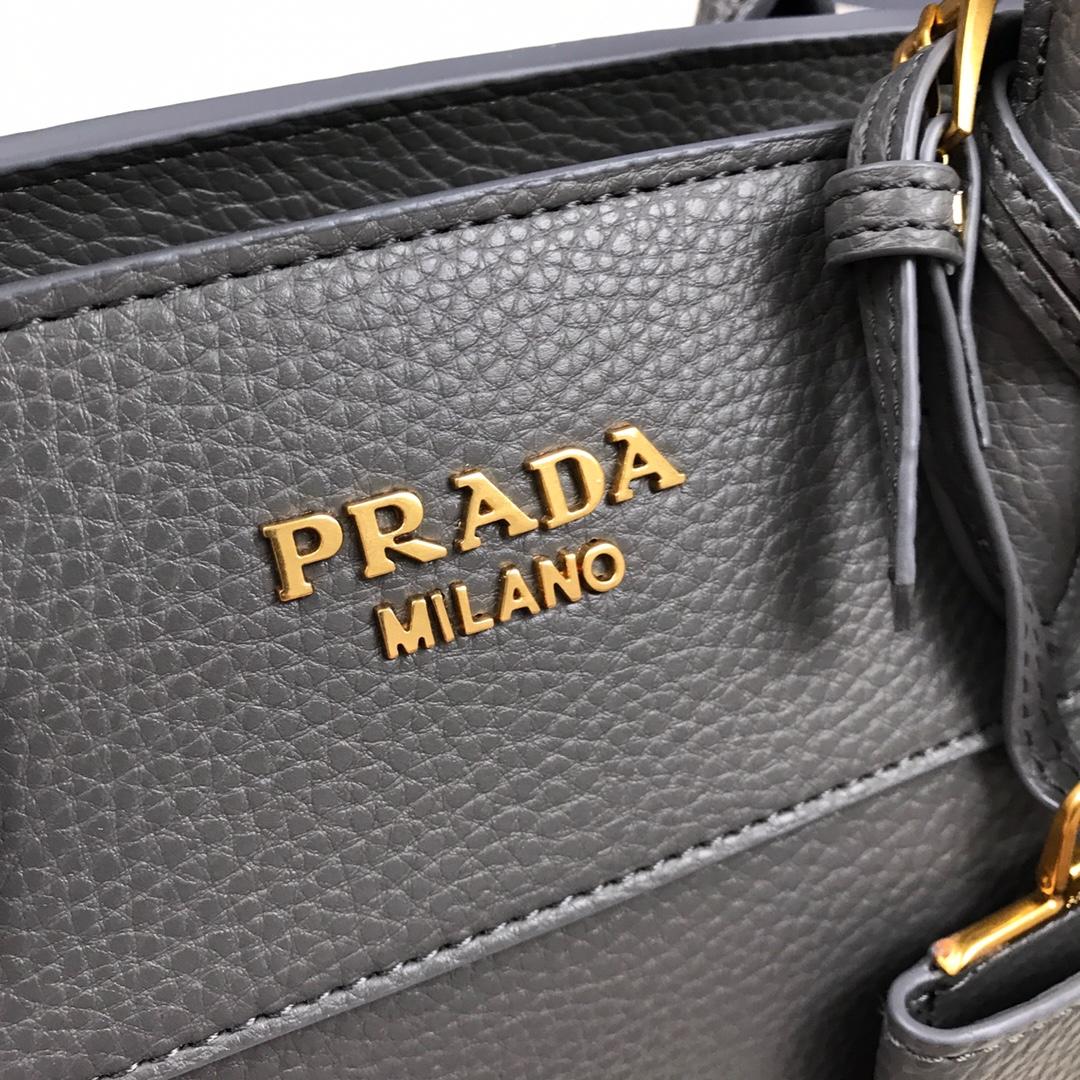 Prada 1BA047 Women Esplanade Leather Bag Grey