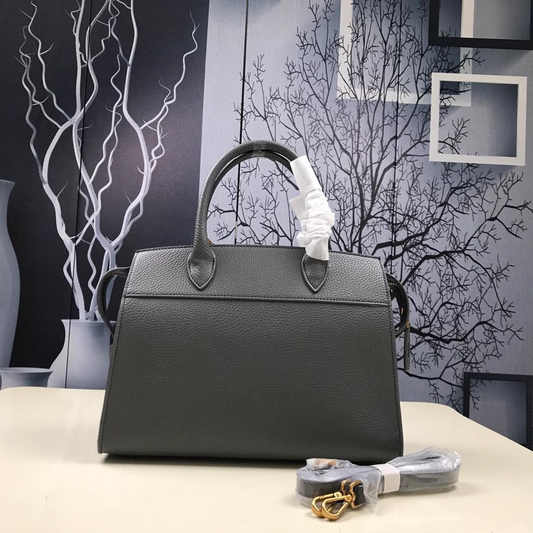 Prada 1BA047 Women Esplanade Leather Bag Grey