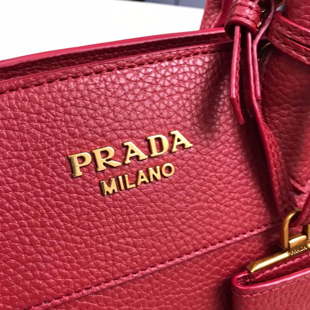 Prada 1BA047 Women Esplanade Leather Bag Red