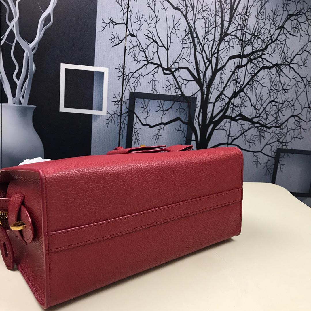 Prada 1BA047 Women Esplanade Leather Bag Red