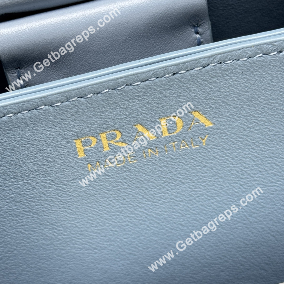 Prada 1BA217 Panier Saffiano Leather Large-Bag Blue