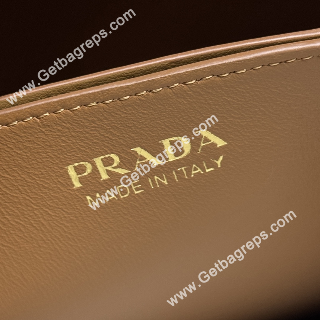 Prada 1BA217 Panier Saffiano Leather Large-Bag Brown