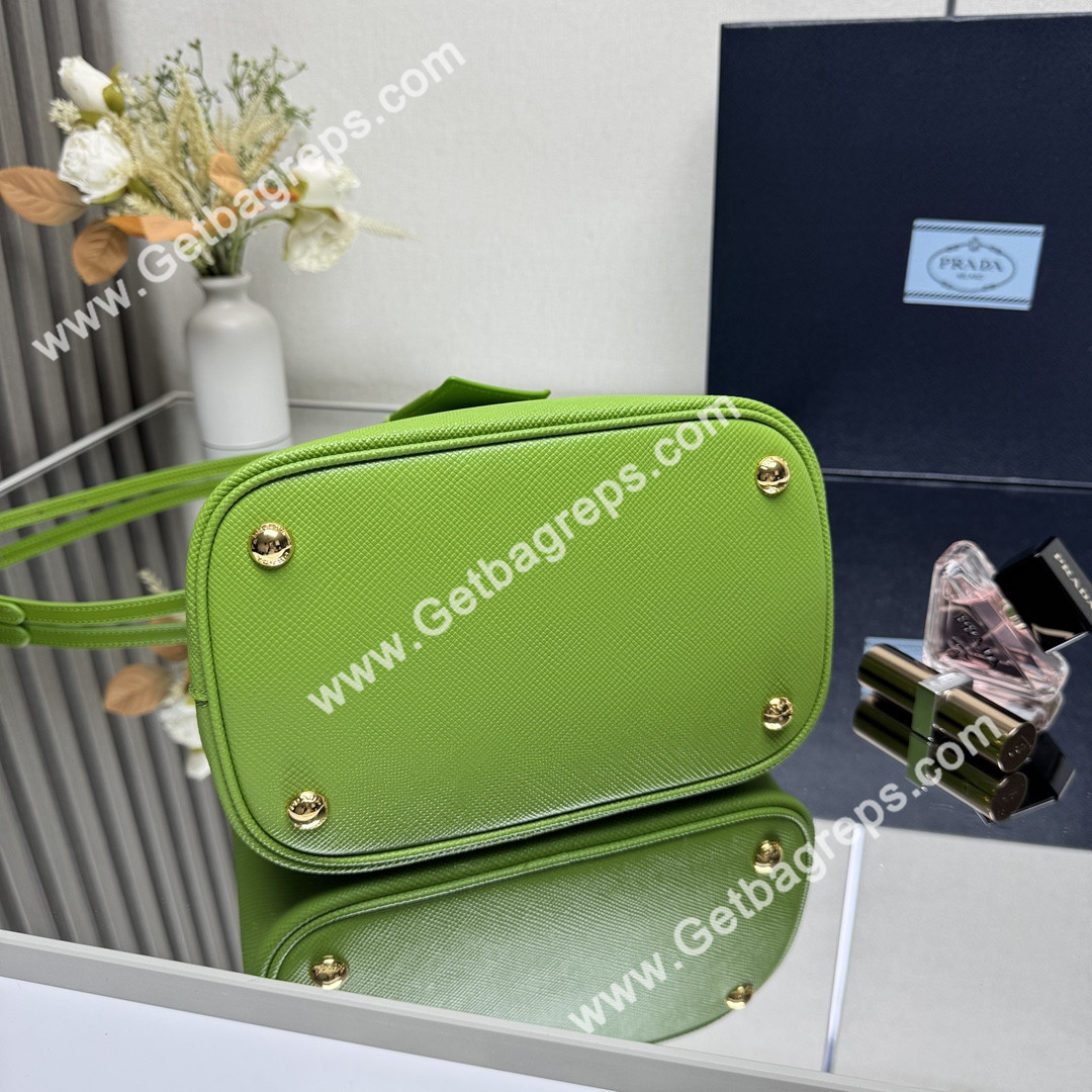 Prada 1BA217 Panier Saffiano Leather Large-Bag Green