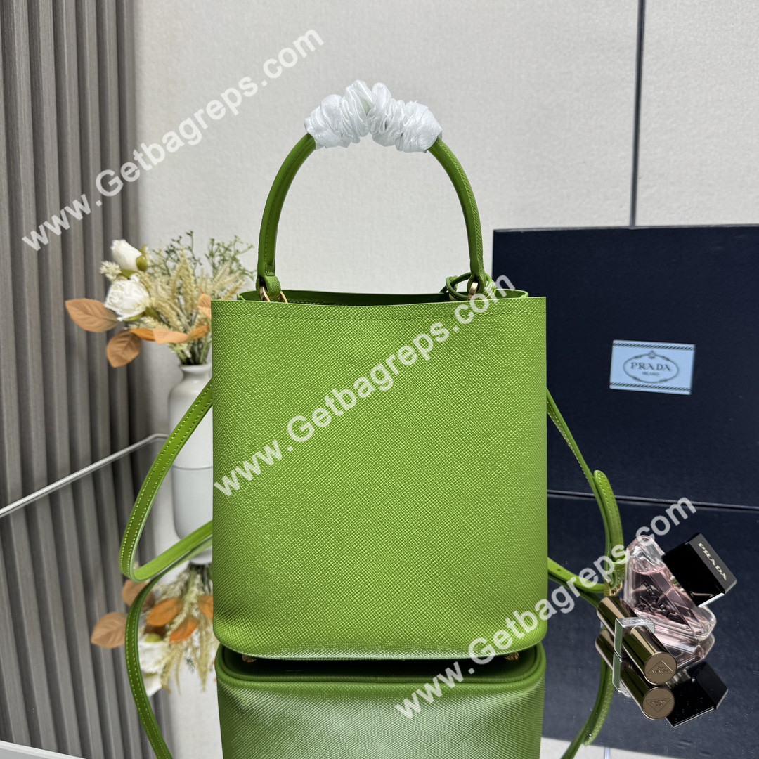 Prada 1BA217 Panier Saffiano Leather Large-Bag Green