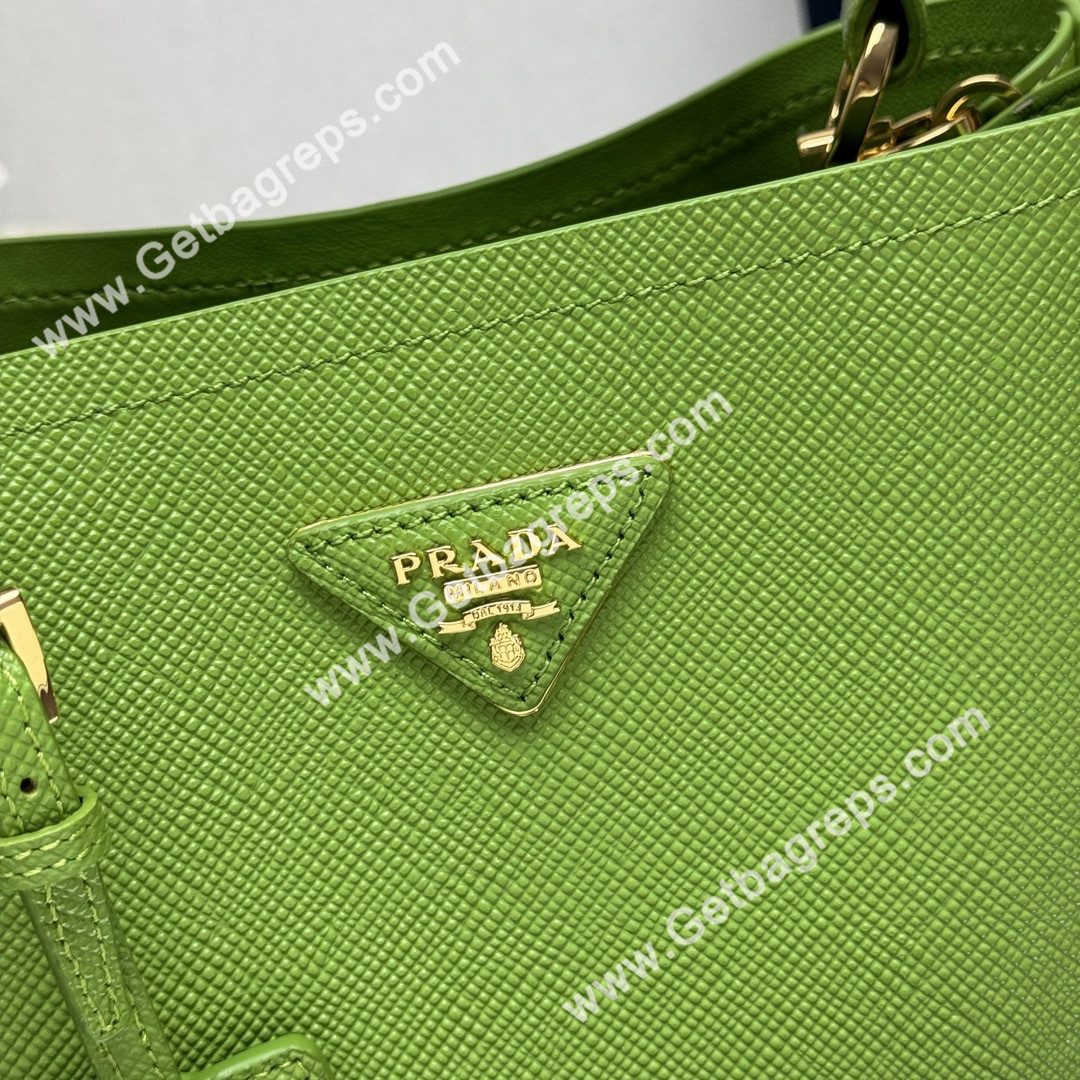 Prada 1BA217 Panier Saffiano Leather Large-Bag Green