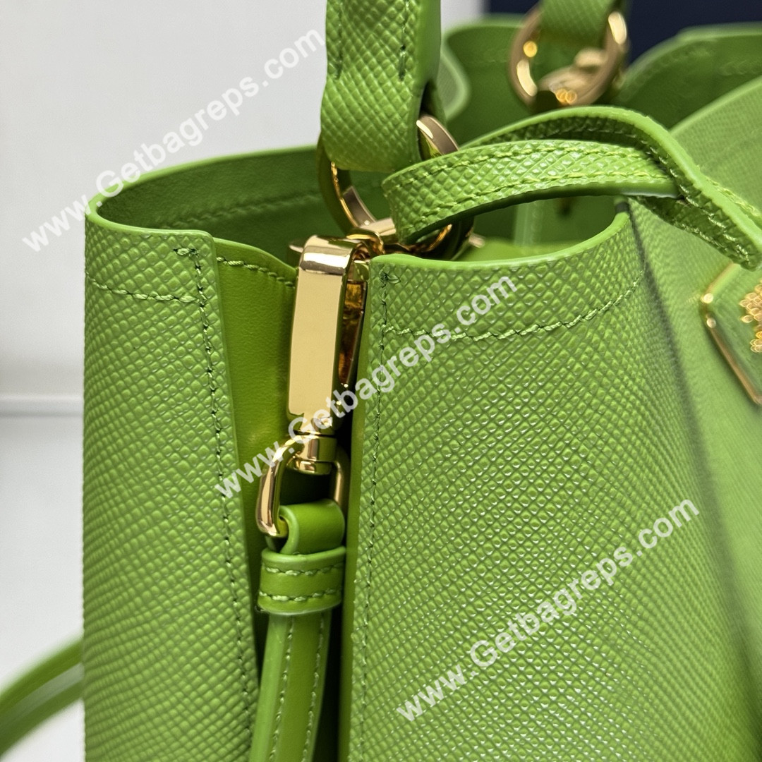 Prada 1BA217 Panier Saffiano Leather Large-Bag Green