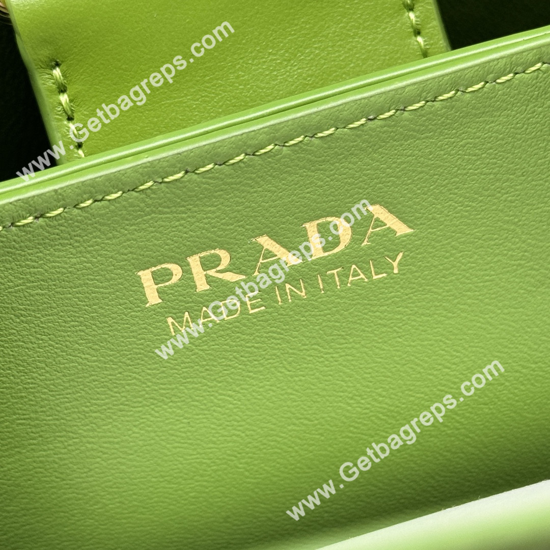 Prada 1BA217 Panier Saffiano Leather Large-Bag Green