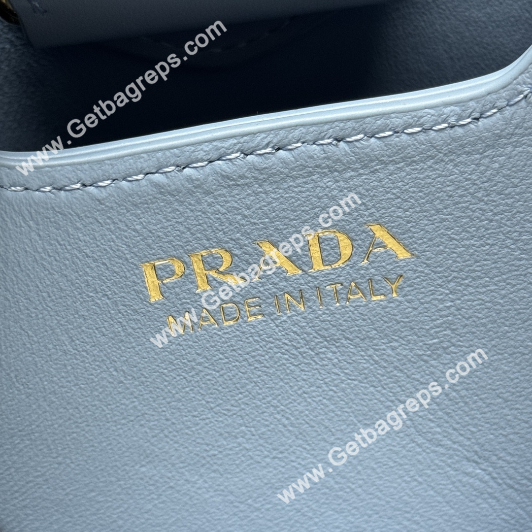 Prada 1BA217 Panier Saffiano Leather Mini-bag Blue