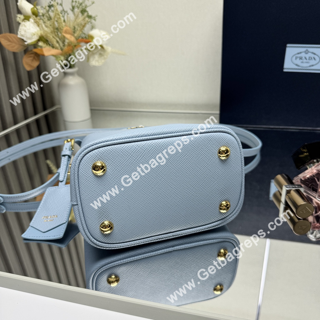 Prada 1BA217 Panier Saffiano Leather Mini-bag Blue