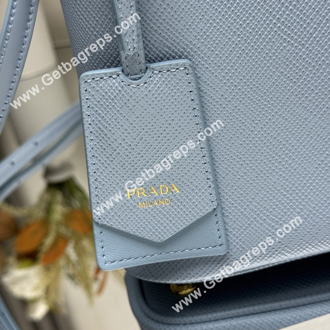 Prada 1BA217 Panier Saffiano Leather Mini-bag Blue