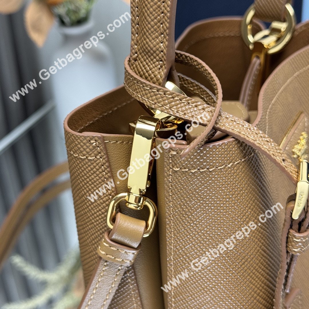 Prada 1BA217 Panier Saffiano Leather Mini-bag Brown