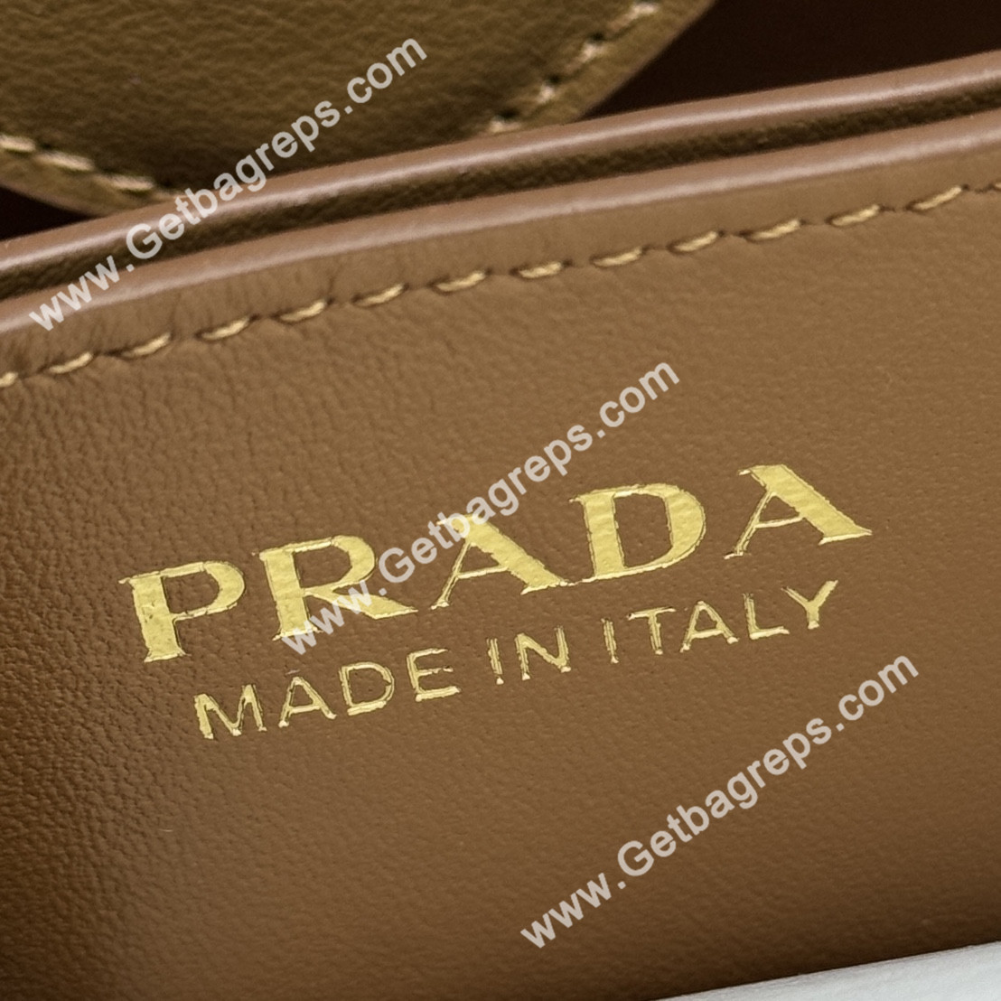 Prada 1BA217 Panier Saffiano Leather Mini-bag Brown