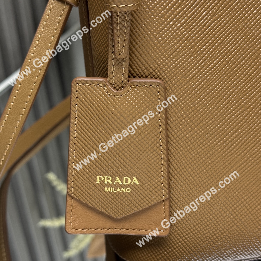 Prada 1BA217 Panier Saffiano Leather Mini-bag Brown