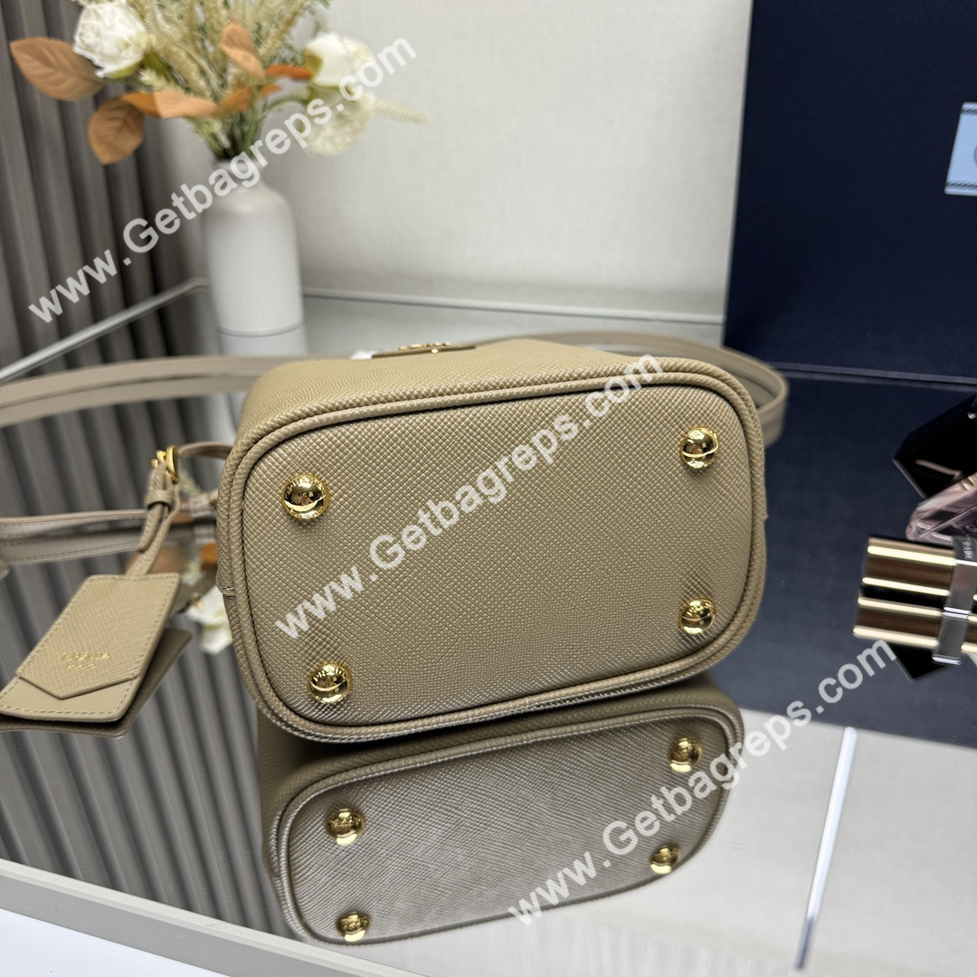 Prada 1BA217 Panier Saffiano Leather Mini-bag Gray