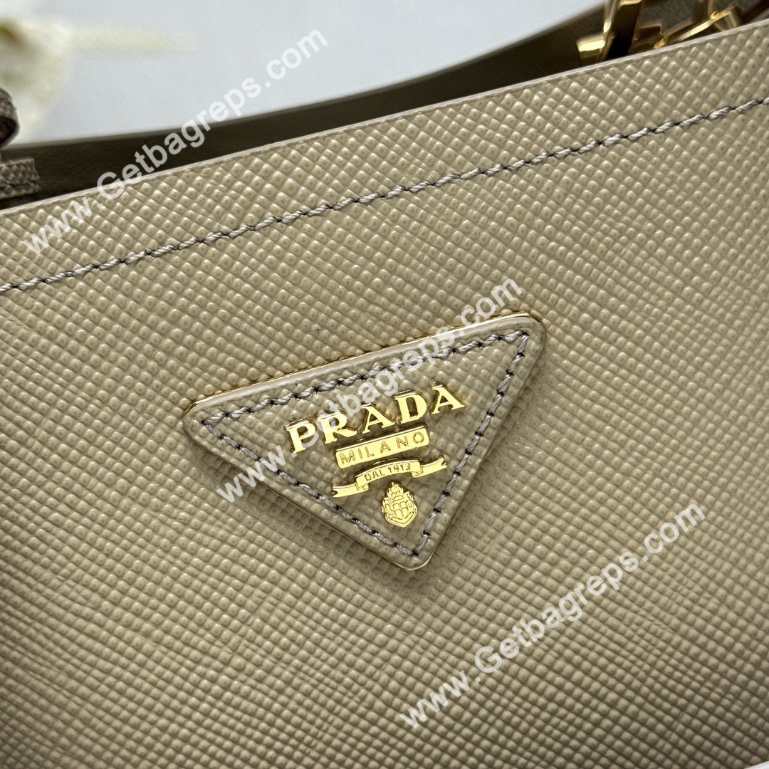 Prada 1BA217 Panier Saffiano Leather Mini-bag Gray