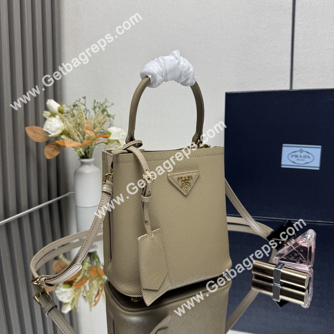 Prada 1BA217 Panier Saffiano Leather Mini-bag Gray