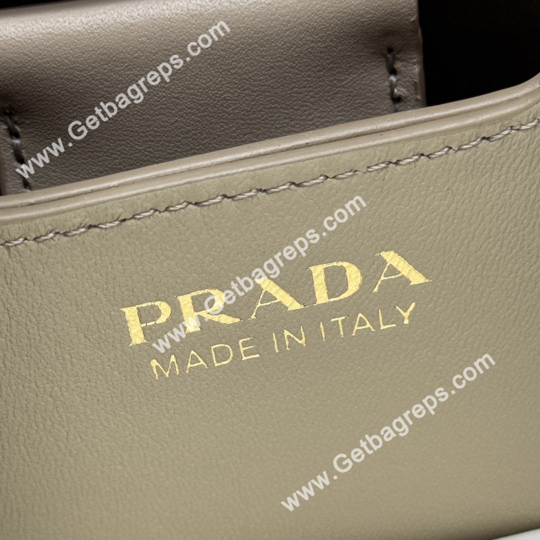 Prada 1BA217 Panier Saffiano Leather Mini-bag Gray