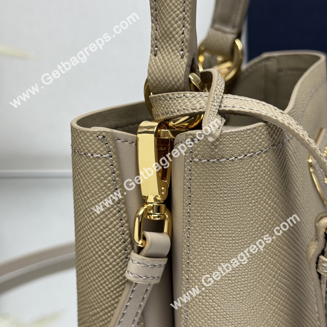 Prada 1BA217 Panier Saffiano Leather Mini-bag Gray