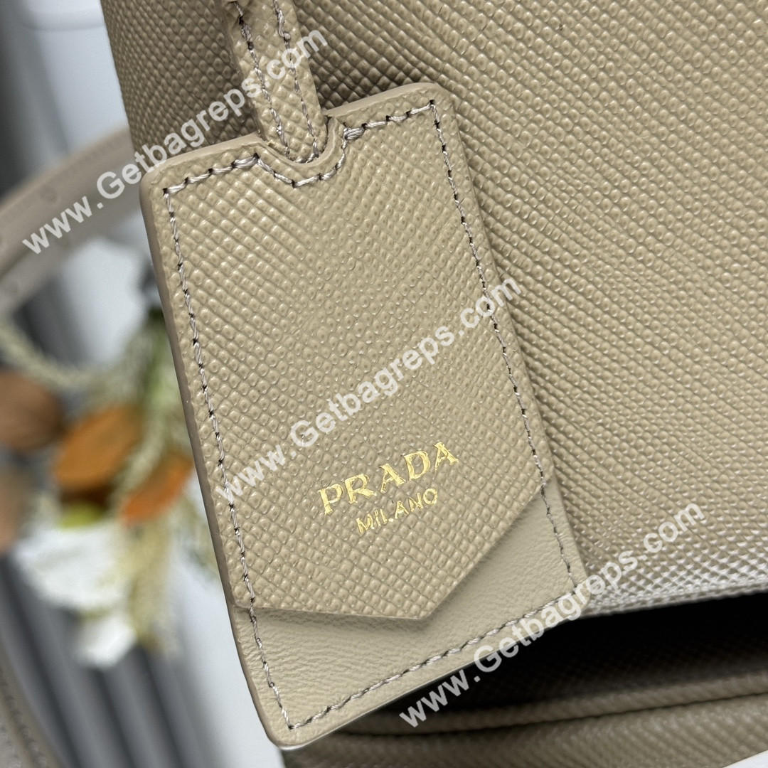 Prada 1BA217 Panier Saffiano Leather Mini-bag Gray