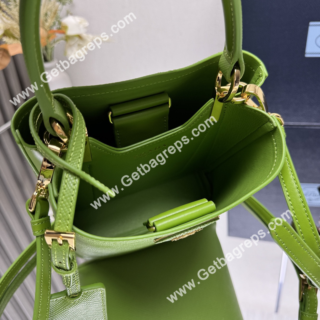 Prada 1BA217 Panier Saffiano Leather Mini-bag Green