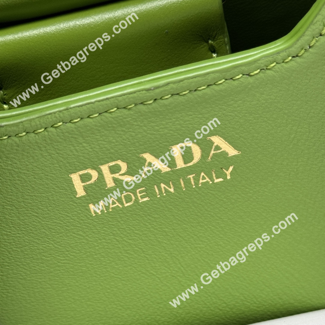 Prada 1BA217 Panier Saffiano Leather Mini-bag Green