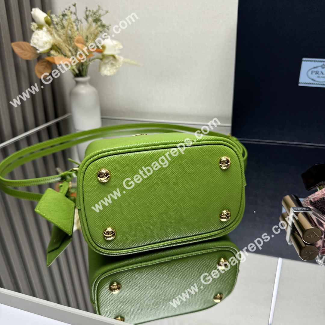 Prada 1BA217 Panier Saffiano Leather Mini-bag Green