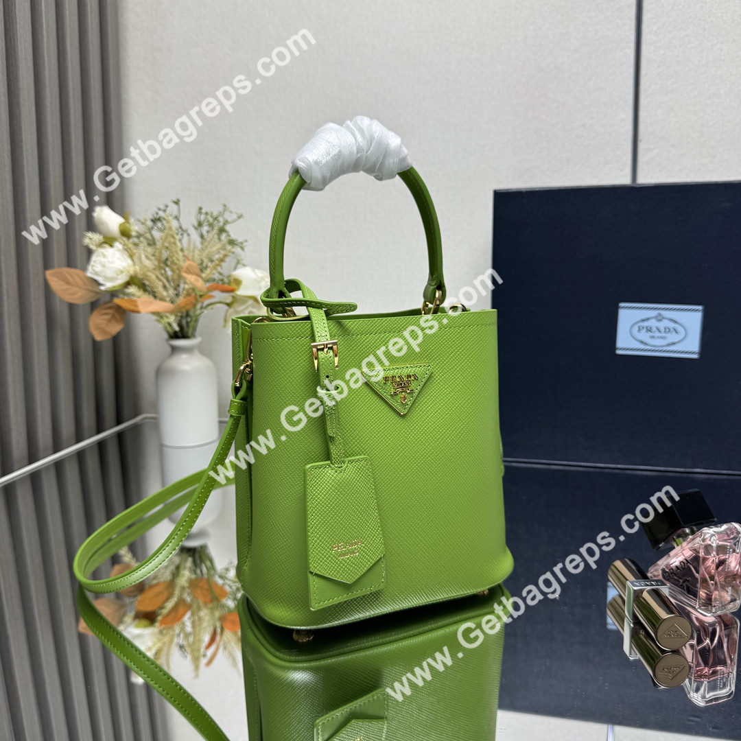 Prada 1BA217 Panier Saffiano Leather Mini-bag Green