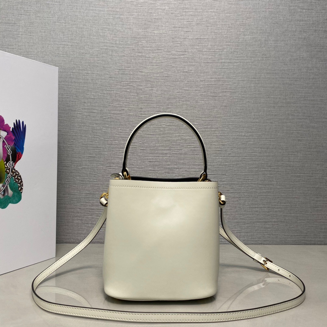 Prada 1BA373 Panier Saffiano Leather Mini-Bag White