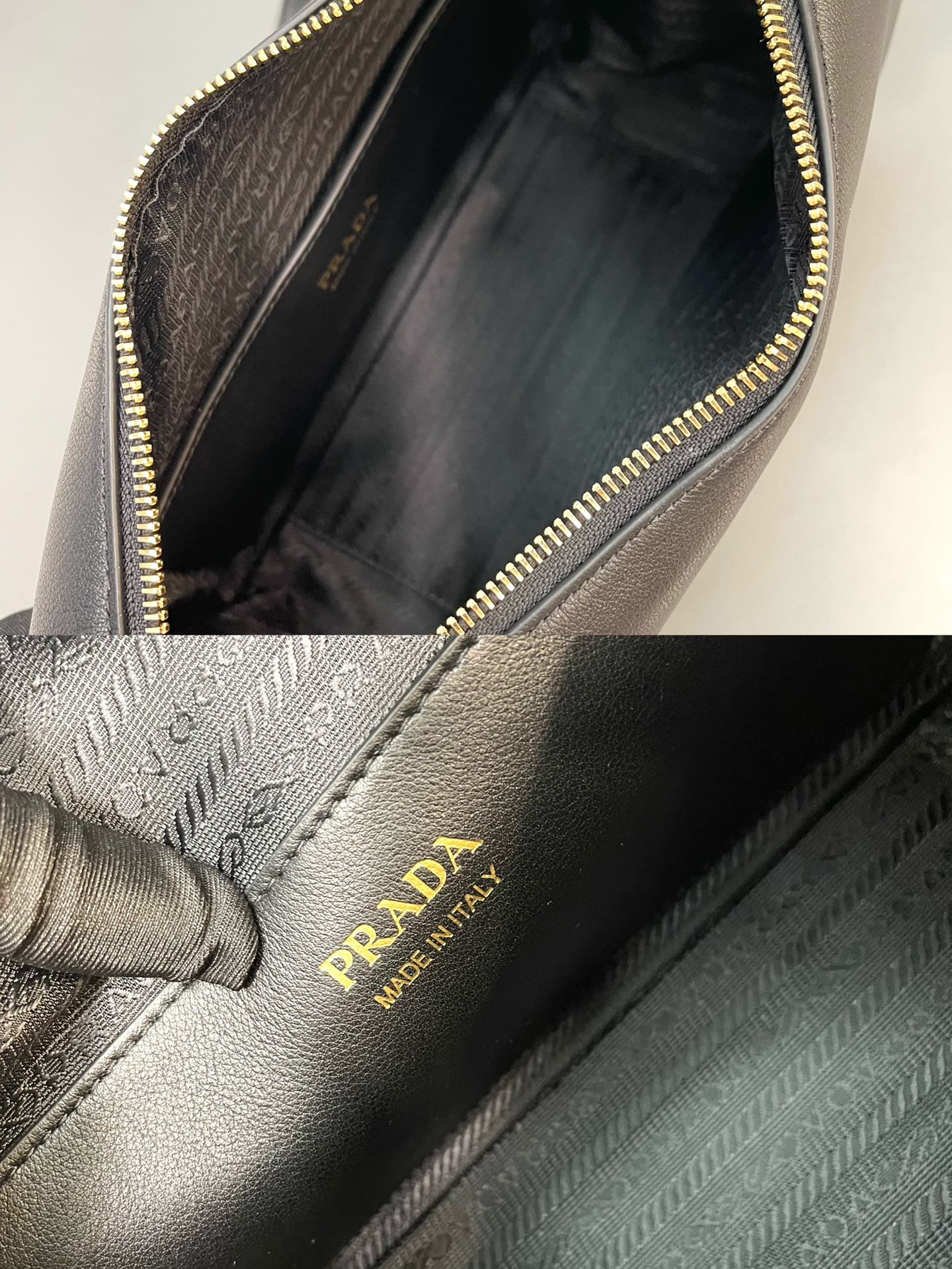 Prada 1BA451 Leather Handbag Black