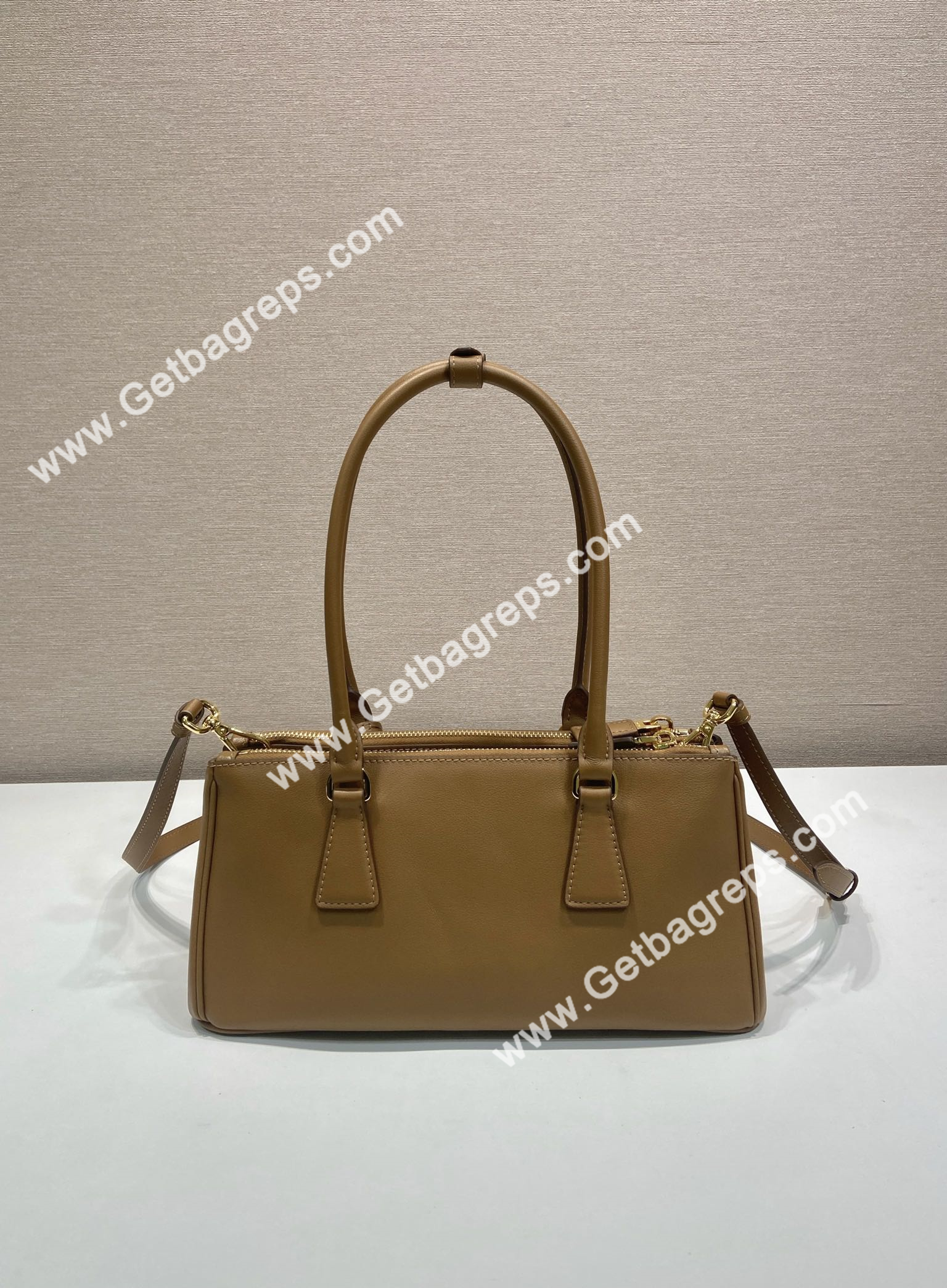 Prada 1BA457 Medium Prada Galleria Lleather Bag Caramel