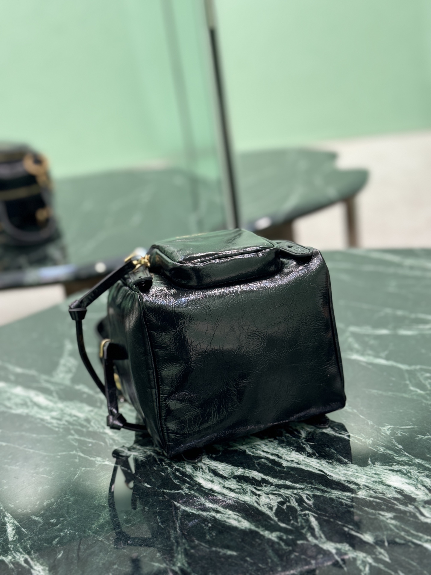 Prada 1BB137 Dangle Leather Top-handle Mini-bag Black
