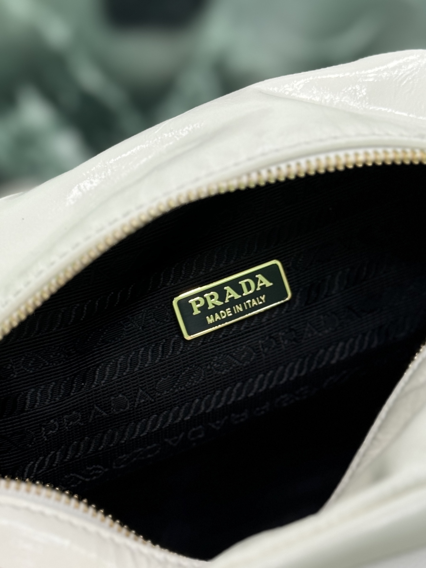 Prada 1BB137 Dangle Leather Top-handle Mini-bag White