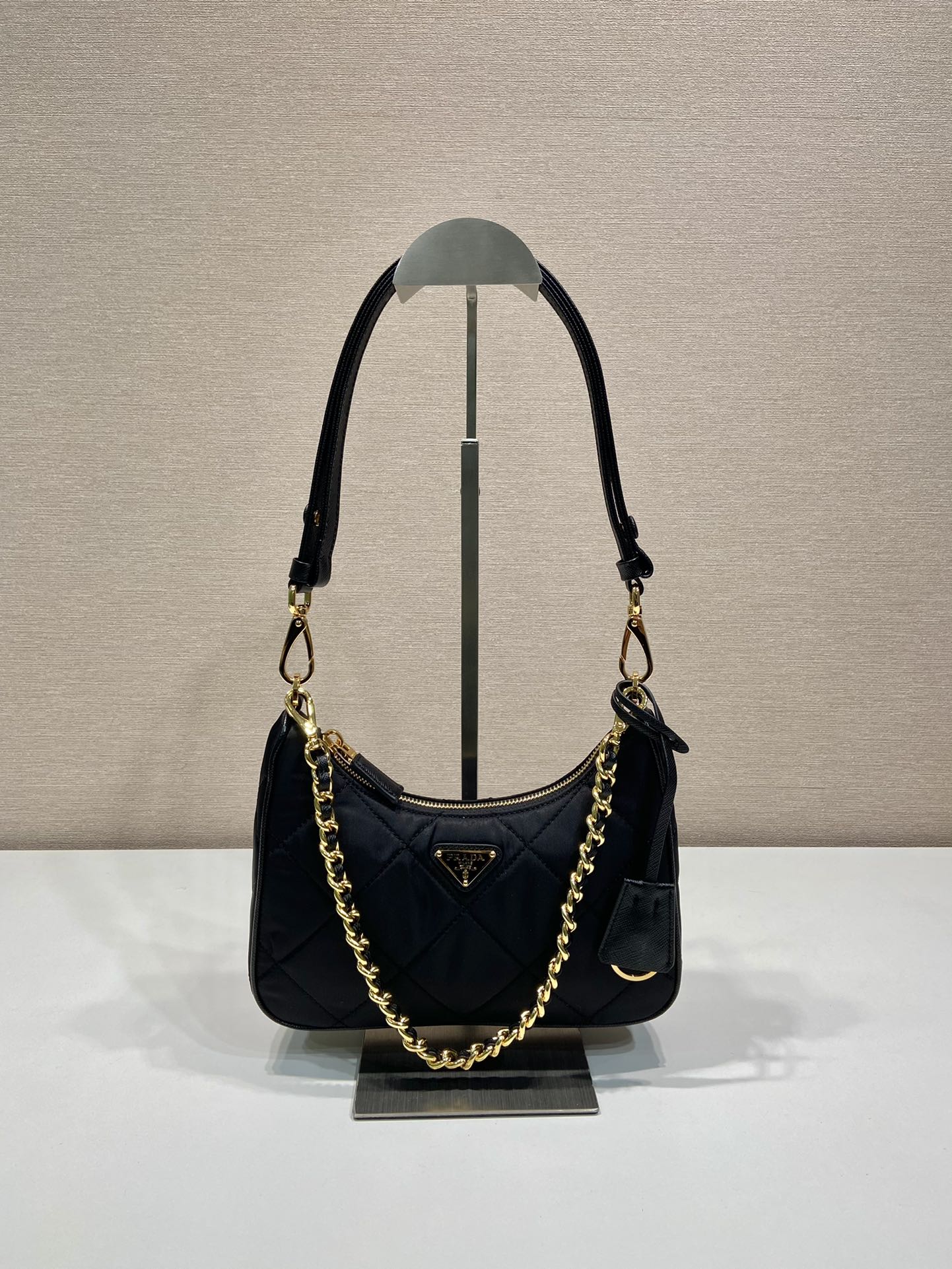 Prada 1BC204 Re-Edition Saffiano Leather Mini-Bag Black