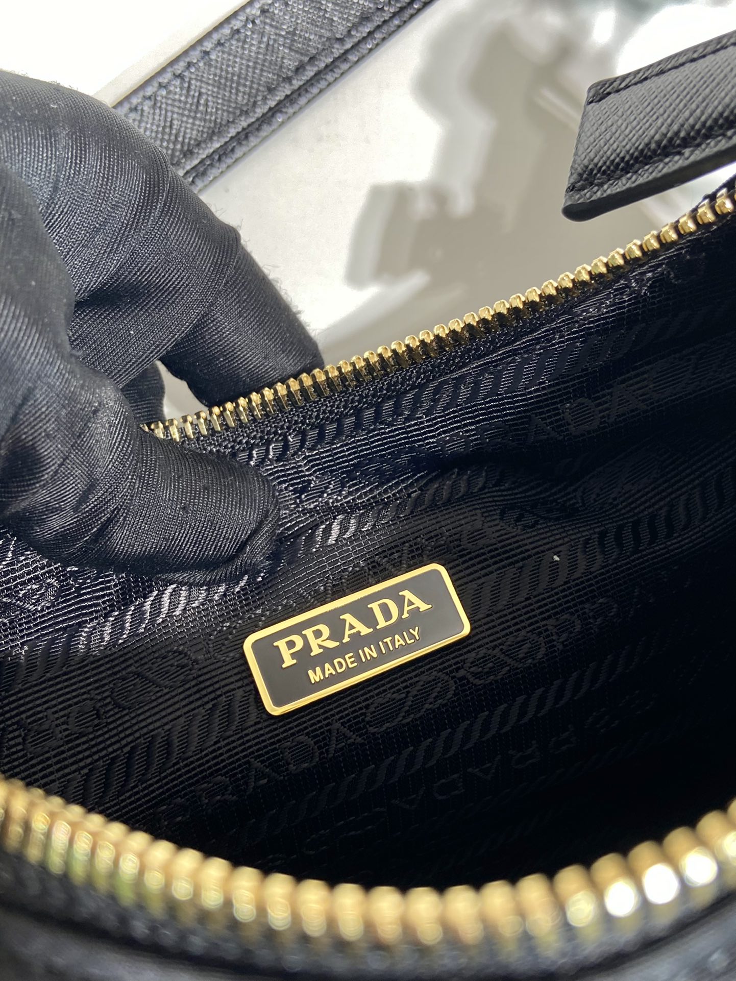 Prada 1BC204 Re-Edition Saffiano Leather Mini-Bag Black