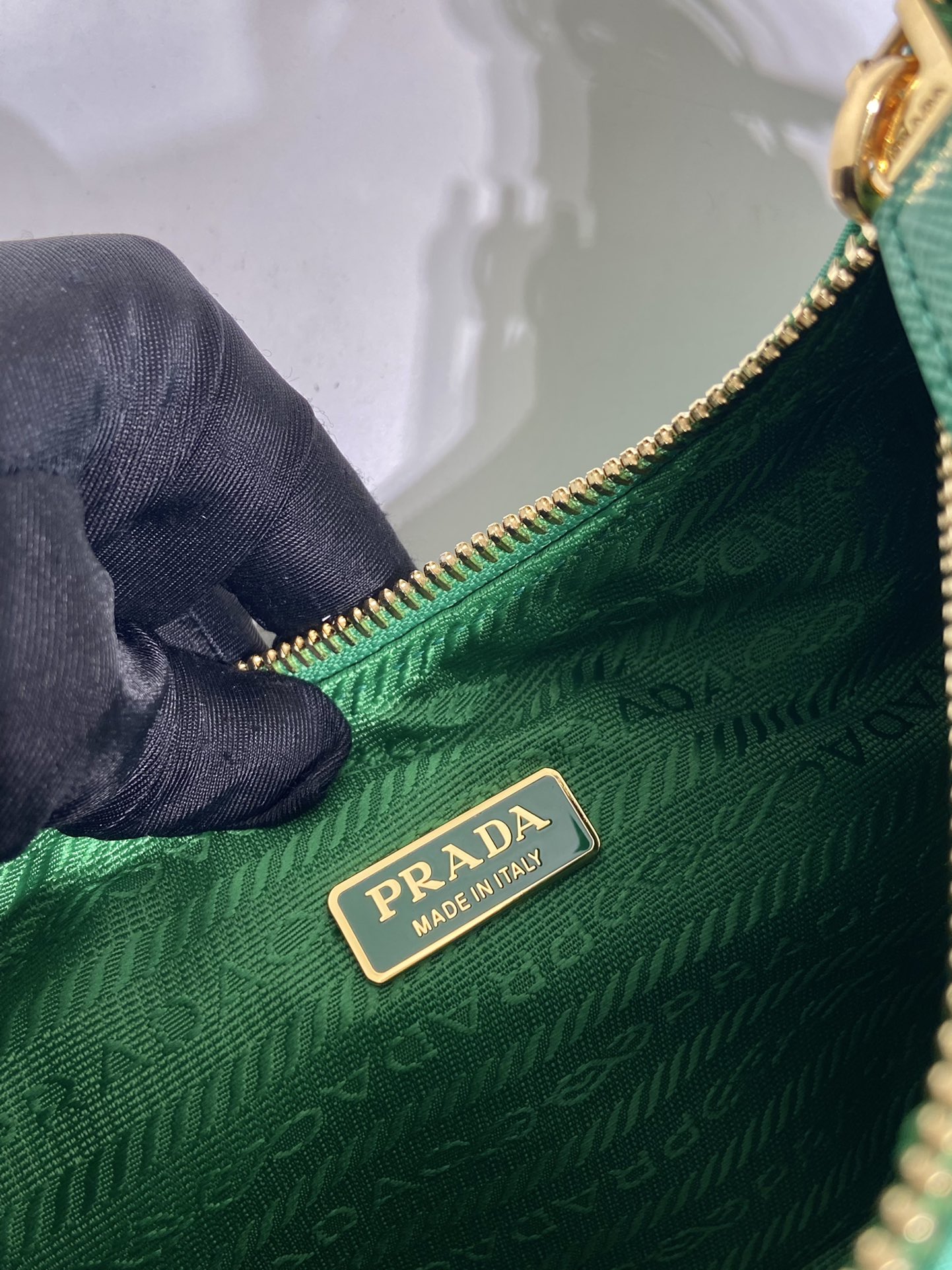 Prada 1BC204 Re-Edition Saffiano Leather Mini-Bag Green