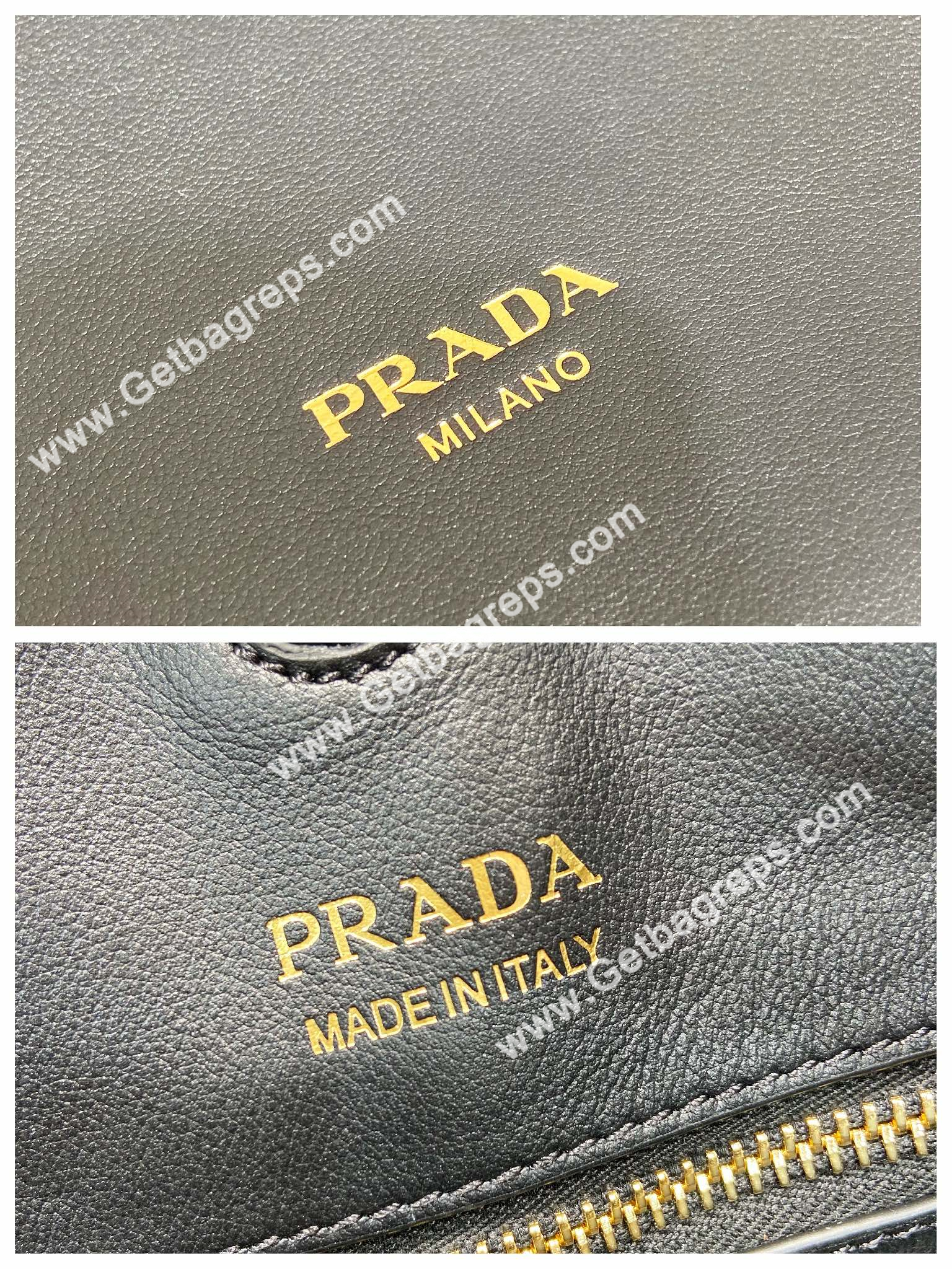 Prada 1BC219 Large Leather Shoulder Bag Black