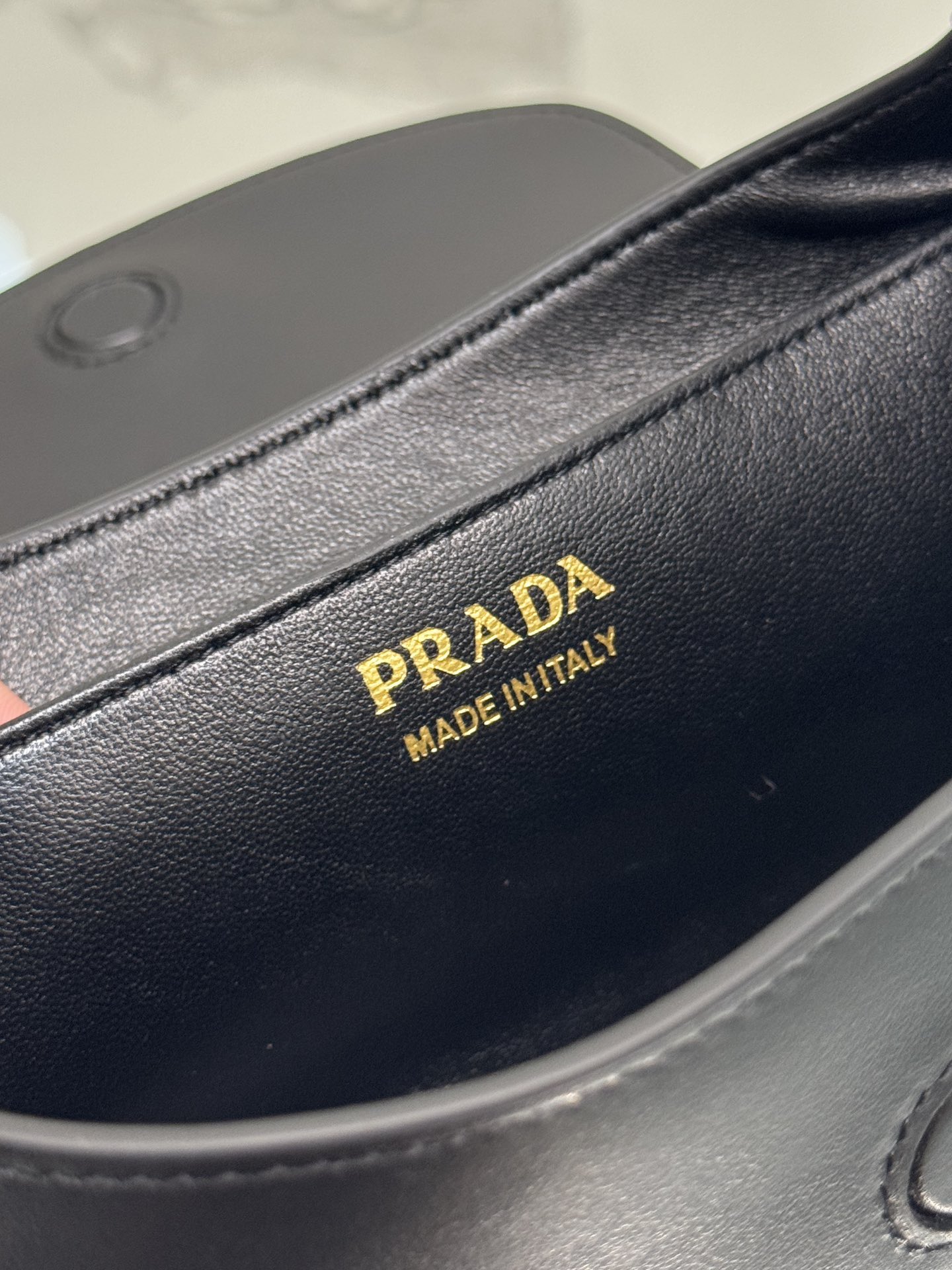 Prada 1BD358 Small Leather Shoulder Bag Black