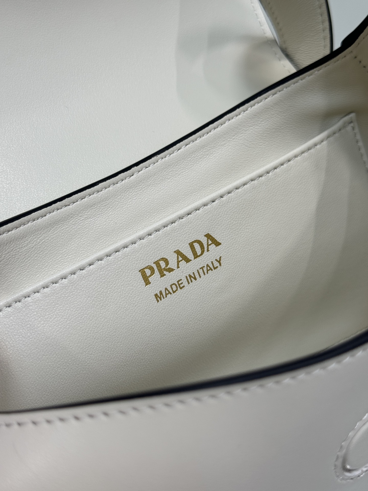 Prada 1BD358 Small Leather Shoulder Bag White