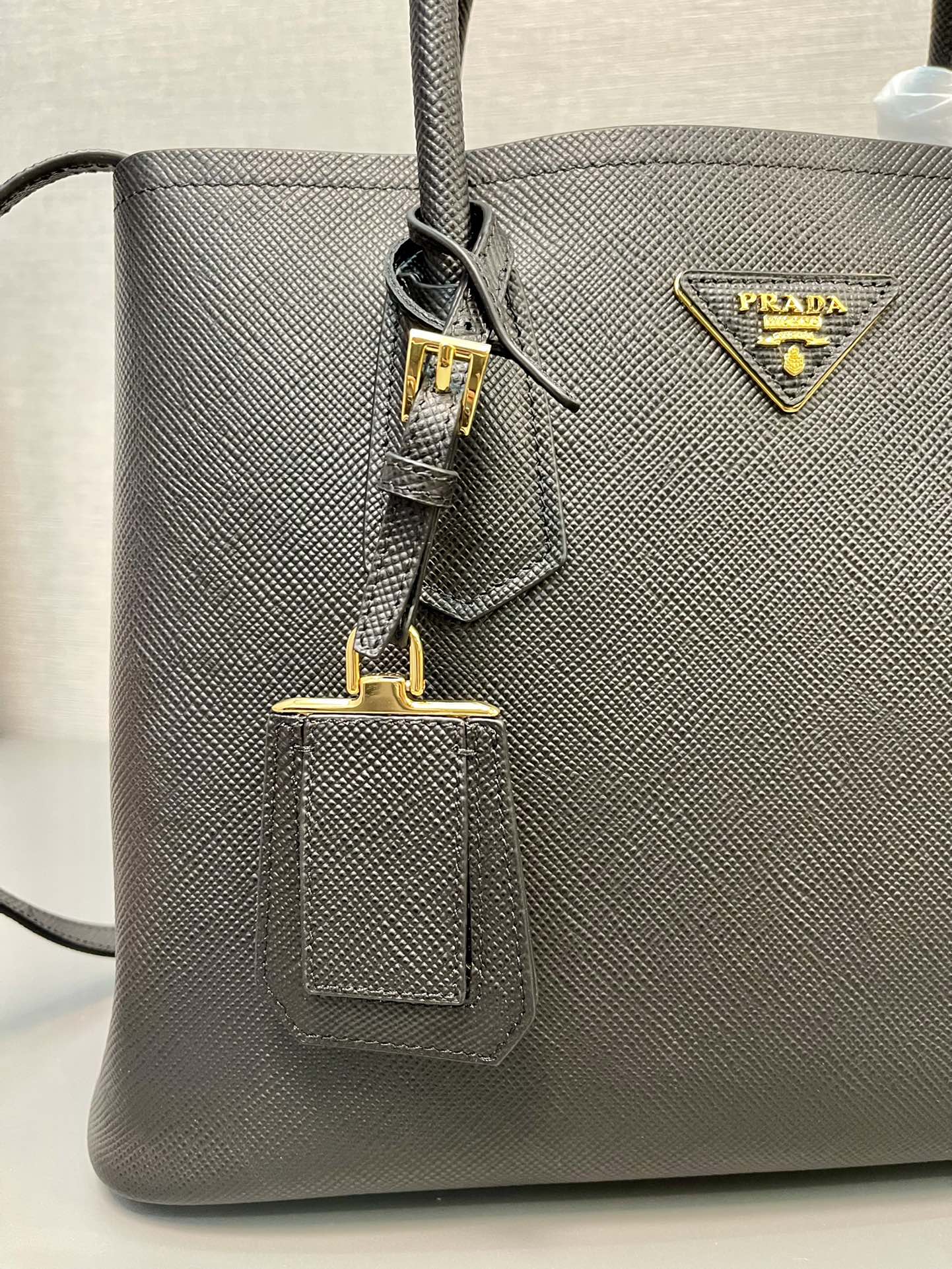 Prada 1BG2775 Medium Saffiano Leather Double Bag Black