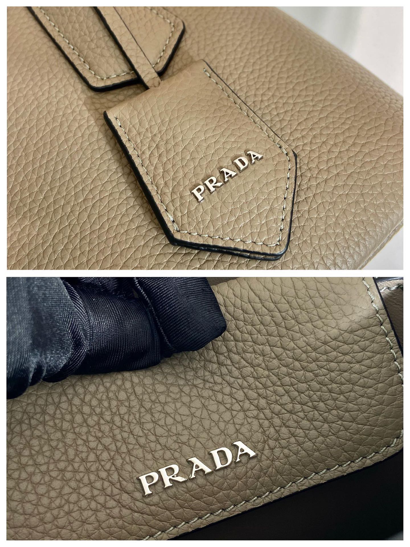 Prada 1BG443 Double Saffiano Leather Mini Bag Deer Skin Pattern Gary