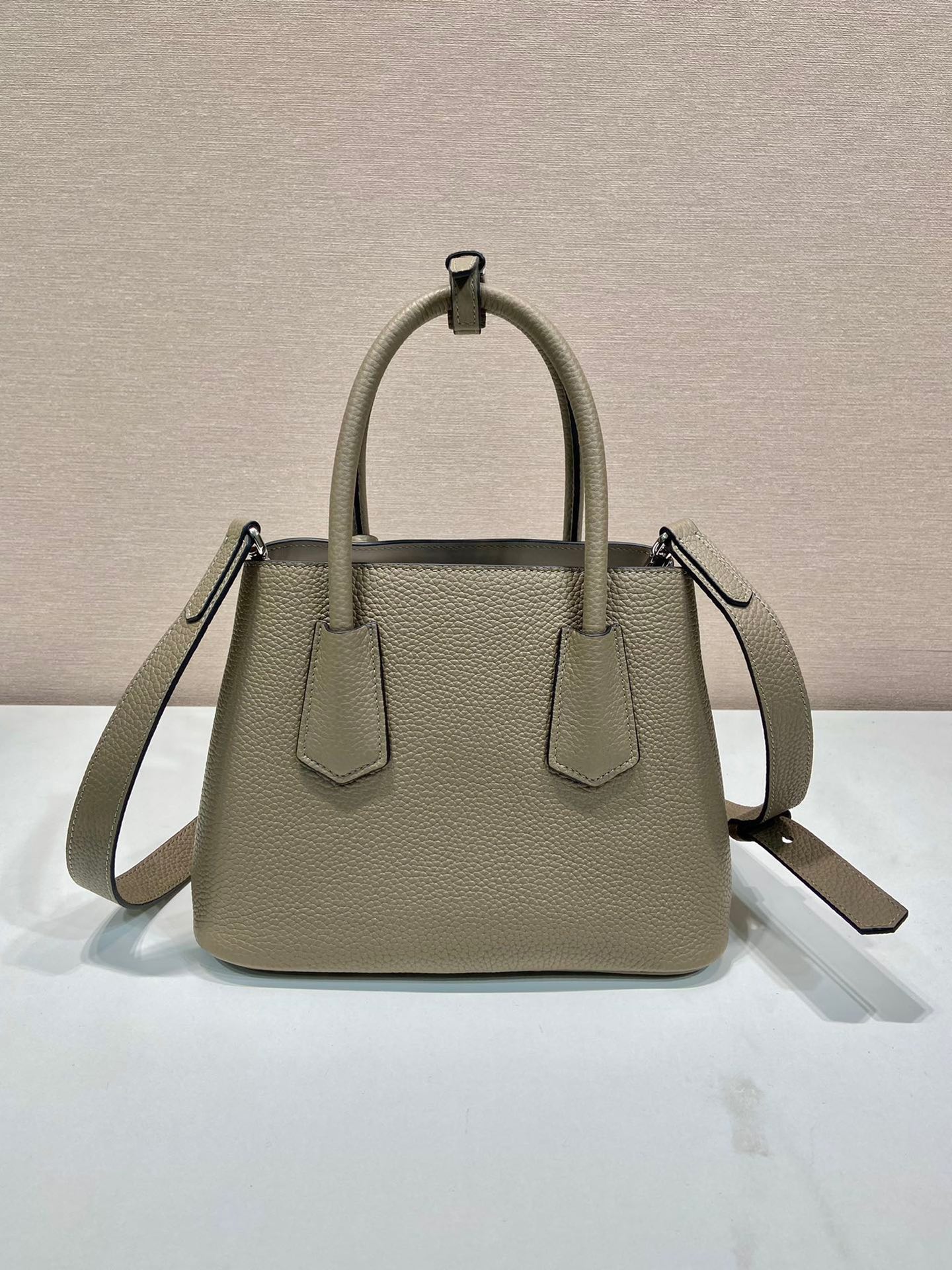Prada 1BG443 Double Saffiano Leather Mini Bag Deer Skin Pattern Gary
