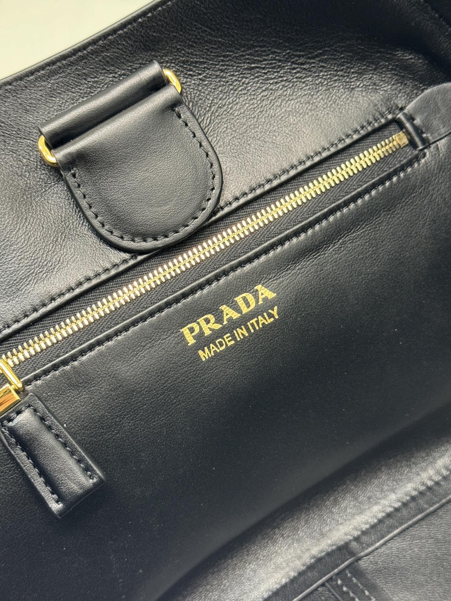 Prada 1BG483 Medium Leather Tote Bag Black