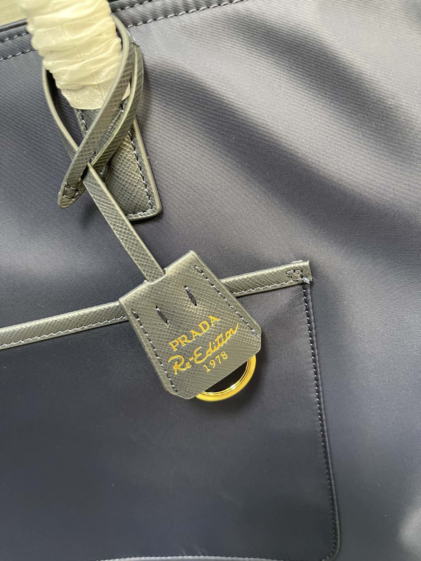 Prada 1BG527 Re-Edition 1978 large Re-Nylon and Saffiano leather tote bag Blue