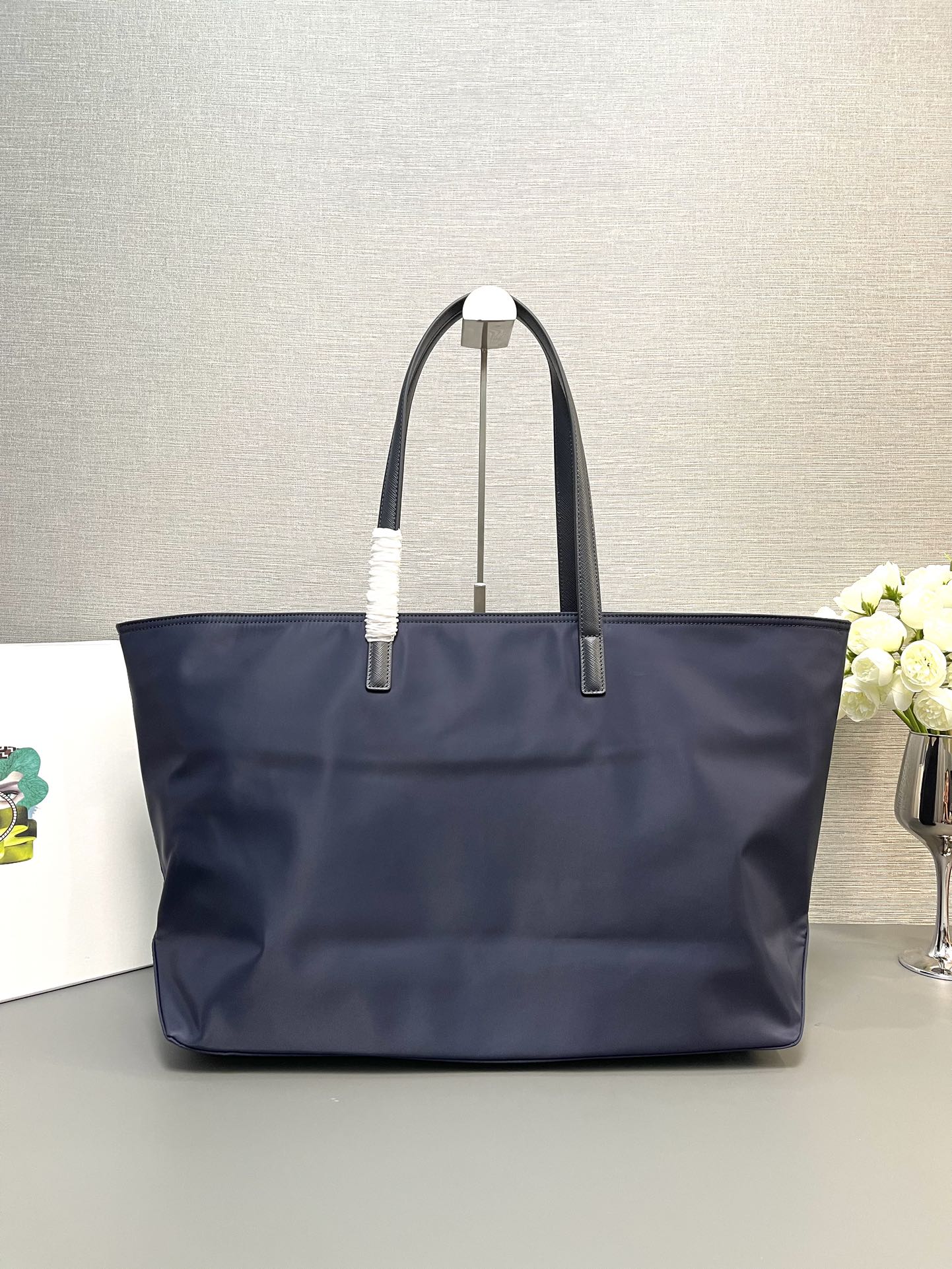 Prada 1BG527 Re-Edition 1978 large Re-Nylon and Saffiano leather tote bag Blue