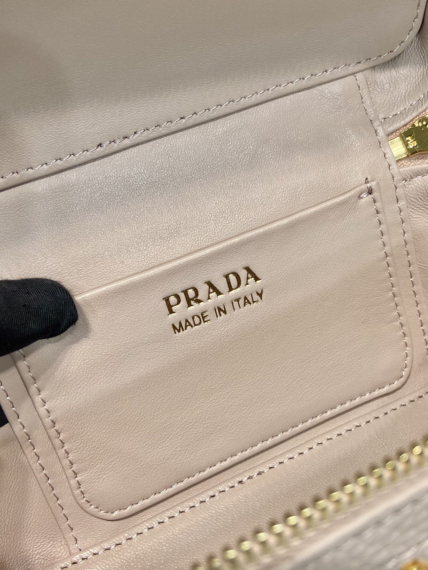 Prada 1BH202 Leather Mini-Bag Beige