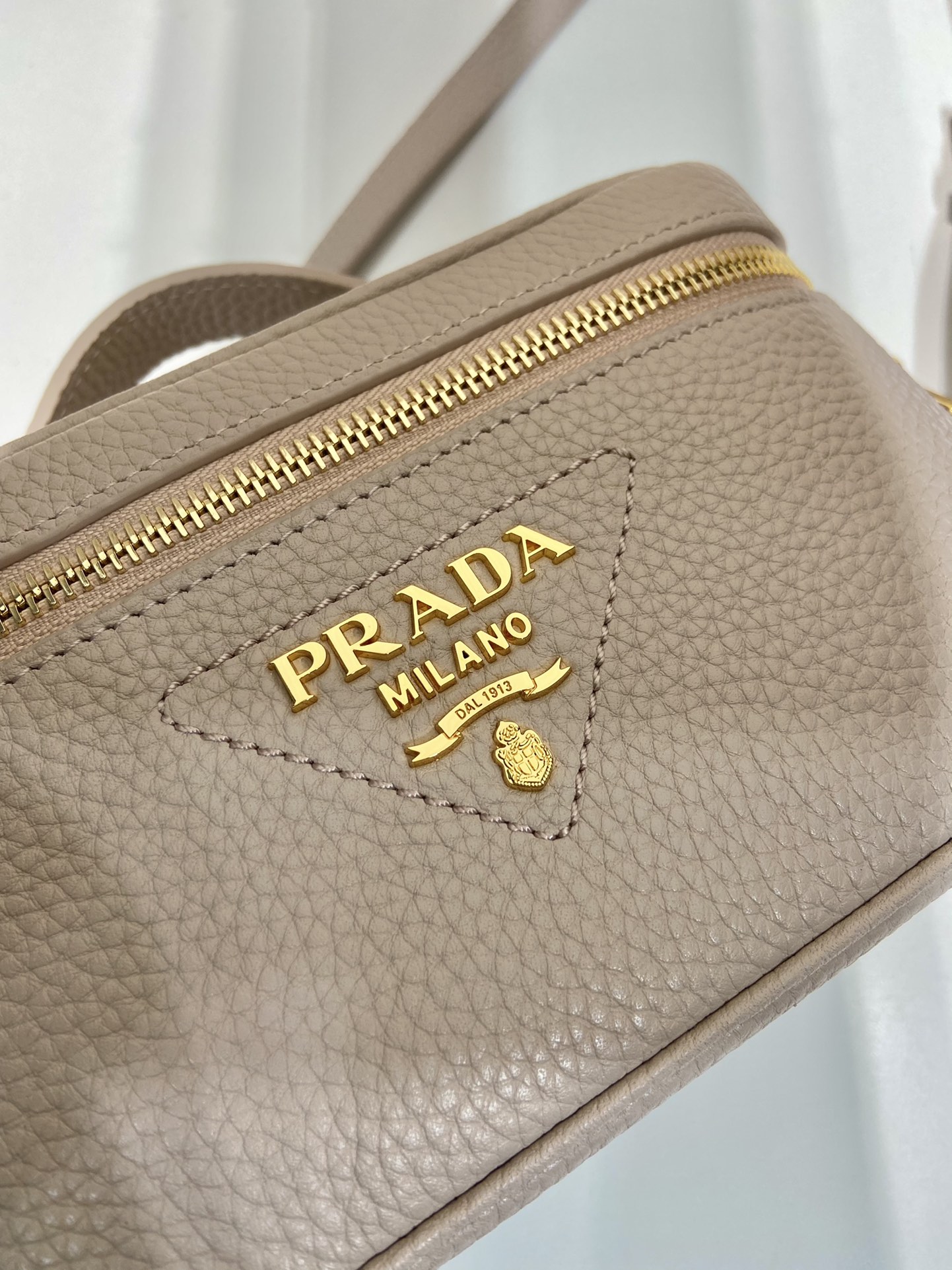 Prada 1BH202 Leather Mini-Bag Beige