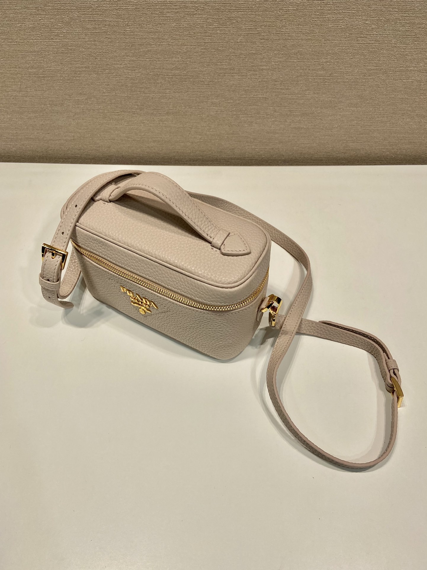 Prada 1BH202 Leather Mini-Bag Beige