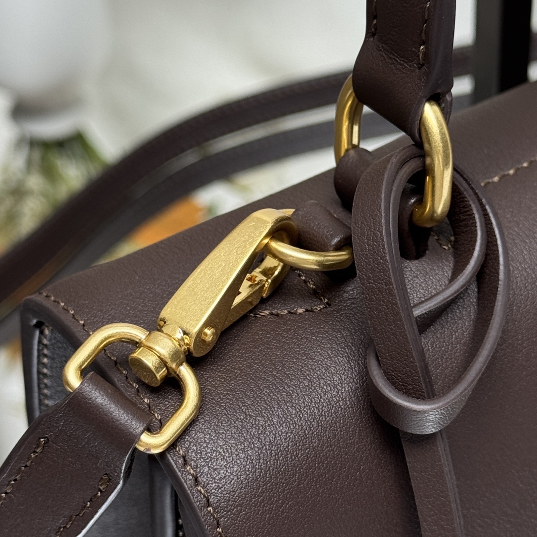 Prada 1BN023 Soft Sound Medium Leather Shoulder Bag Pistachio Dark Brown